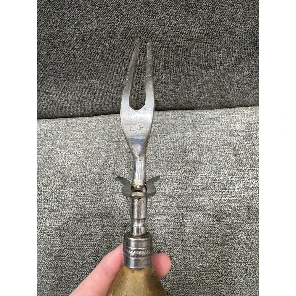Vintage Everbrite Knife Company England Antlered Handled Meat‎ Carving Set